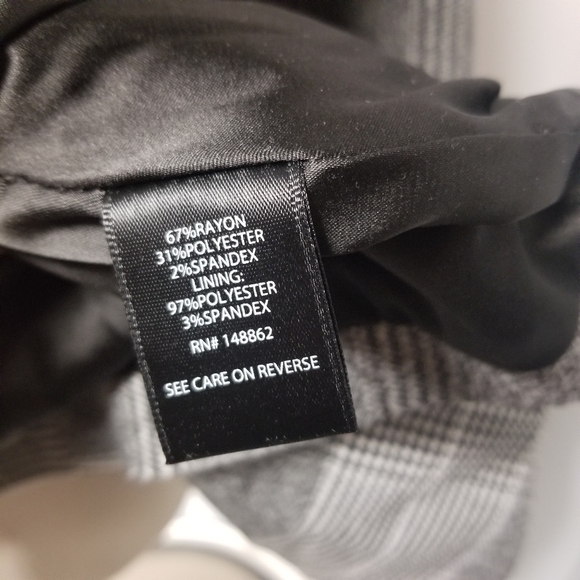 Torrid Black Glen Plaid Houndstooth Cutaway Stretch Open Blazer 2X NEW - Picture 8 of 10